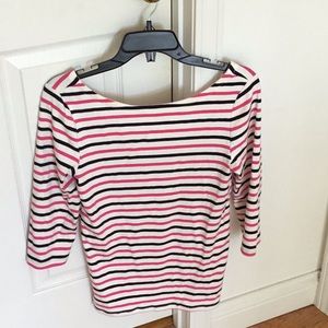 Gap hot pink and white top